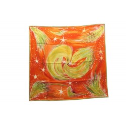 NEUF FOULARD HERMES FEUX DU CIEL KWUMI CARRE EN SOIE ORANGE + BOITE SCARF 350€