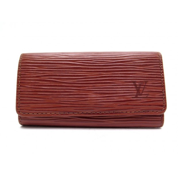 PORTE CLE LOUIS VUITTON CUIR EPI MARRON 