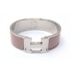 BRACELET HERMES CLIC CLAC PALLADIE EMAIL ROSE 