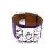 BRACELET HERMES MEDOR COLLIER DE CHIEN EN CUIR SWIFT VIOLET ACIER PALLADIE 995€