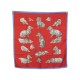 RARE FOULARD HERMES LES TECKELS CARRE 90 XAVIER DE PORET SOIE ROUGE SILK SCARF