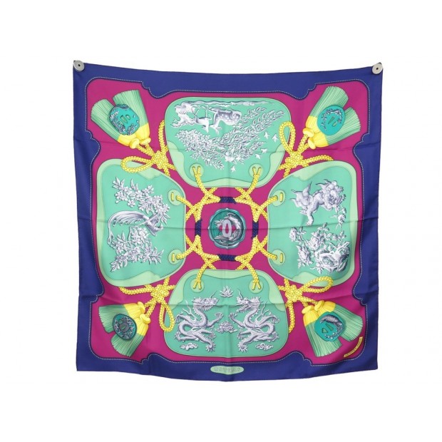 FOULARD HERMES TSUBAS CARRE 90 PAR CHRISTIANE VAUZELLES EN SOIE SILK SCARF 370€