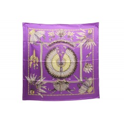 NEUF FOULARD HERMES BRAZIL 100% SOIE VIOLET 