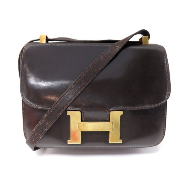 SAC HERMES CONSTANCE CUIR MARRON 