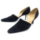 CHAUSSURES HERMES 36 ESCARPINS EN DAIM NOIR + BOITE BLACK SUEDE PUMP SHOES 550€