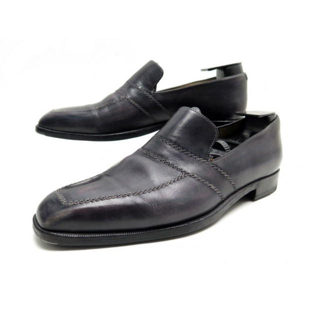 CHAUSSURES BERLUTI MOCASSINS ANDY DEMESURE 9 43 EN CUIR PATINE ANTHRACITE 1720€