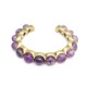 BRACELET GOOSSENS JONC OUVERT 15 CM METAL DORE ET CRISTAL DE ROCHE VIOLET 390€