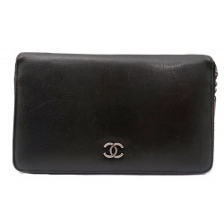  PORTEFEUILLE CHANEL CUIR CAVIAR MARRON 