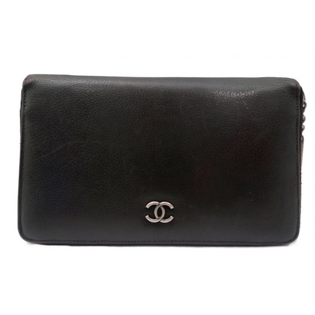  PORTEFEUILLE CHANEL CUIR CAVIAR MARRON 