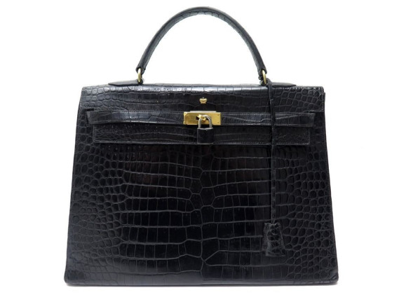  sac a main hermes kelly 35 cuir de crocodile