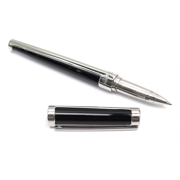 STYLO BILLE ST DUPONT EN LAQUE NOIR ET PALLADIUM + ECRIN ROLLERBALL PEN 370€