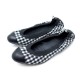 CHAUSSURES CHANEL G26642 BALLERINES 36.5 TOILE VICHY NOIR ET BLANC + BOITE 540€