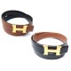 CEINTURE HERMES H 28MM DORE LIEN CUIR REVERSIBLE 78 