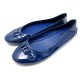 NEUF CHAUSSURES LOUIS VUITTON OXFORD 41 BALLERINES EN CUIR VERNI BLEU SHOES 450€