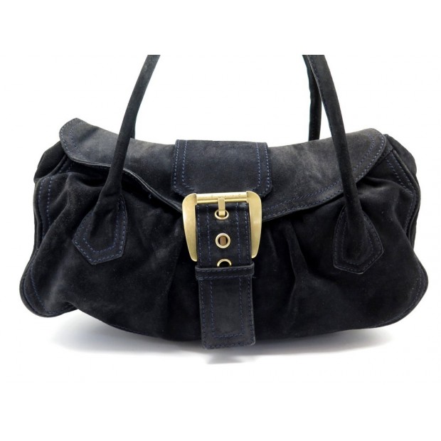 SAC A MAIN CELINE EN DAIM NOIR BOUCLE CEINTURE BLACK SUEDE HAND BAG 980€