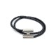 BRACELET HERMES TOURNIS CORDON TRESSE T18 NOIR & ACIER PALLADIE + POCHON 350€