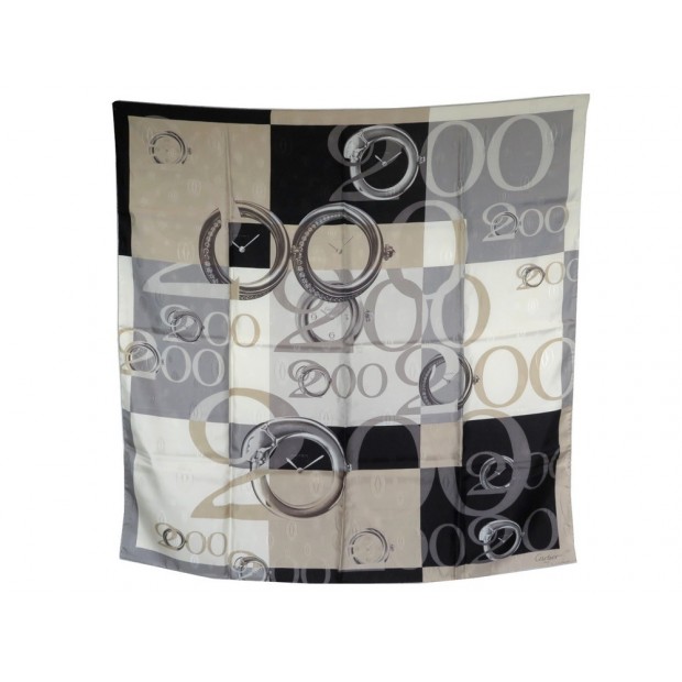 NEUF FOULARD CARTIER NOIR + BOITE 