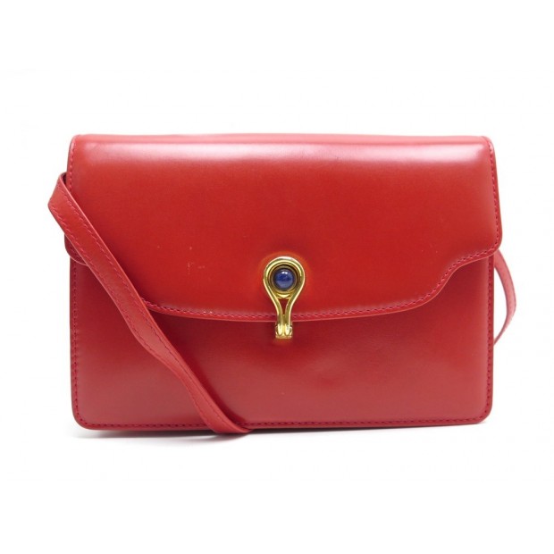 VINTAGE SAC A MAIN GUCCI BANDOULIERE EN CUIR ROUGE RED LEATHER HAND BAG 990€