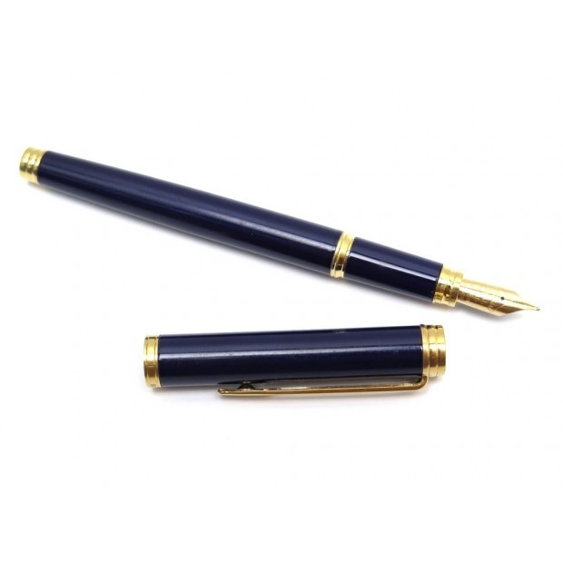 STYLO PLUME WATERMAN GENTLEMAN A CARTOUCHE LAQUE BLEU PLUME OR FOUNTAIN PEN 170€