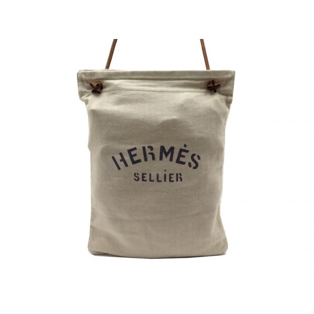 SAC A MAIN HERMES SELLIER ALINE EN TOILE CHEVRON BEIGE CANVAS HAND BAG 830€