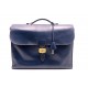  VINTAGE SAC A DEPECHES HERMES CUIR BOX BLEU 