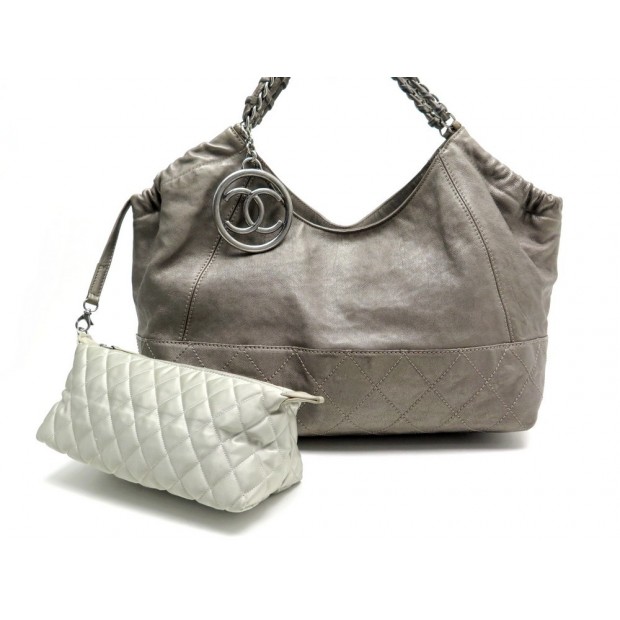 SAC CHANEL COCO CABAS CUIR TAUPE 