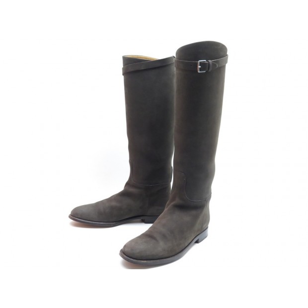 BOTTES CAVALIERES HERMES DAIM MARRON