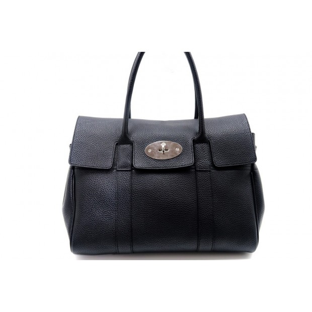 SAC A MAIN MULBERRY BAYSWATER EN CUIR GRAINE NOIR LEATHER HAND BAG PURSE 1370€