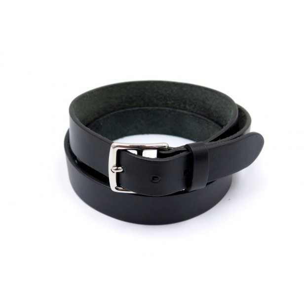 NEUF BRACELET HERMES ETRIVIERE DE FORCE QUADRUPLE TOUR T18 CUIR NOIR BOITE 590€