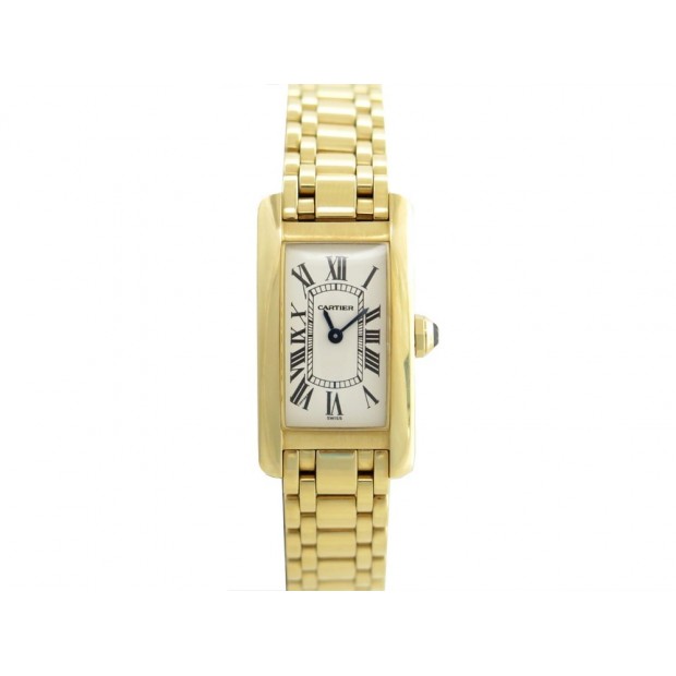 MONTRE CARTIER TANK AMERICAINE OR JAUNE QUARTZ + 1 MAILLON 