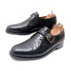 CHAUSSURES JM WESTON 531 SOULIERS A BOUCLES CUIR DE CROCODILE 6.5 