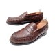 CHAUSSURES JM WESTON MOCASSINS CUIR DE CROCODILE MARRON 6D 