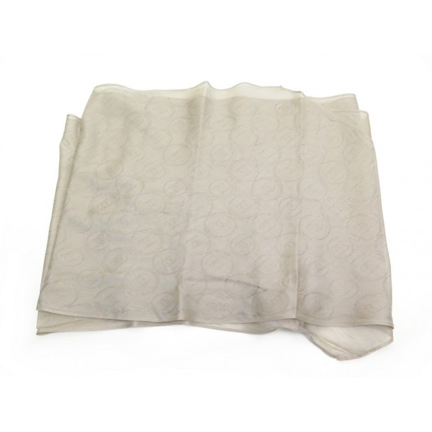 FOULARD CHANEL SOIE BEIGE 