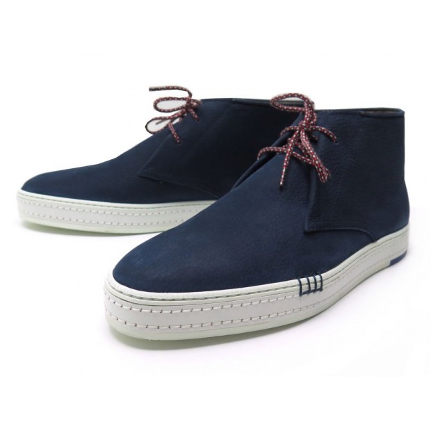 NEUF CHAUSSURES BERLUTI CERNOBBIO 3697 BASKETS 9 43 EN DAIM BLEU + BOITE 1720€