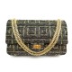 SAC CHANEL TIMELESS TWEED NOIR ET DORE 