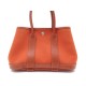 SAC A MAIN HERMES GARDEN PARTY 24 EN TOILE & CUIR ORANGE 