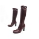 NEUF CHAUSSURES PRADA 38.5 BOTTES A TALONS CUIR MARRON BROWN BOOTS SHOES 1050€