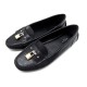 CHAUSSURES LOUIS VUITTON CADENAS LOCK IT 38.5 MOCASSIN CUIR GRAINE LOAFERS 550€