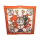 FOULARD HERMES NAPOLEON LEDOUX CARRE EN SOIE BROCHEE JACQUARD ORANGE SCARF 350€