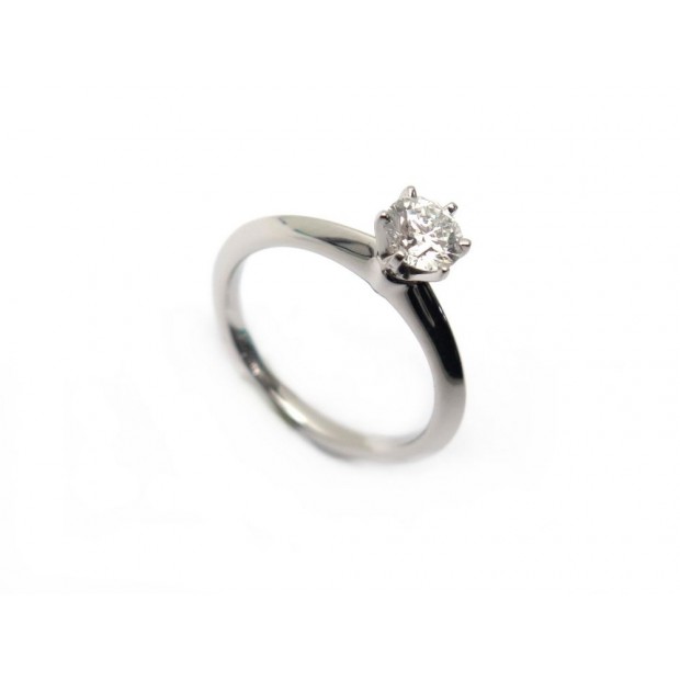 NEUF BAGUE SOLITAIRE TIFFANY & CO T52 PLATINE DIAMANT 0.59CT + ECRIN RING 6255€