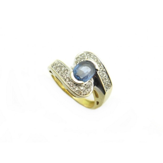 BAGUE SAPHIR OR ET DIAMANTS 8.3GR