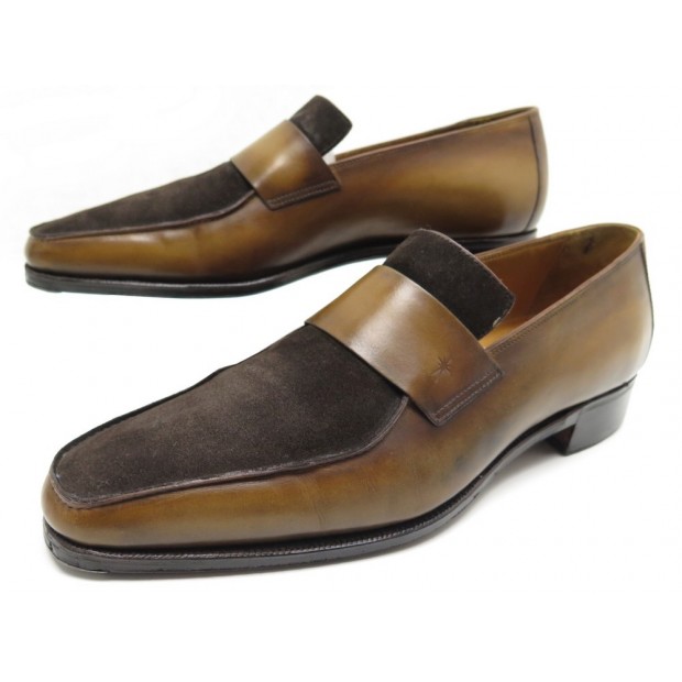 CHAUSSURES CORTHAY MOCASSINS 10 43 EN CUIR MARRON BROWN LEATHER SHOES 1400€