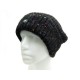 NEUF BONNET CHANEL P57033 SEQUINS TAILLE M EN LAINE ALPAGA NOIR WOOL BEANIE 470€