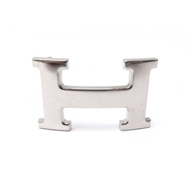 NEUF BOUCLE DE CEINTURE HERMES ACIER PALLADIE MARTELE