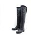 NEUF CHAUSSURES LOUIS VUITTON DISCOVERY 38.5 CUISSARDES FOURREES CUIR NOIR 1450€