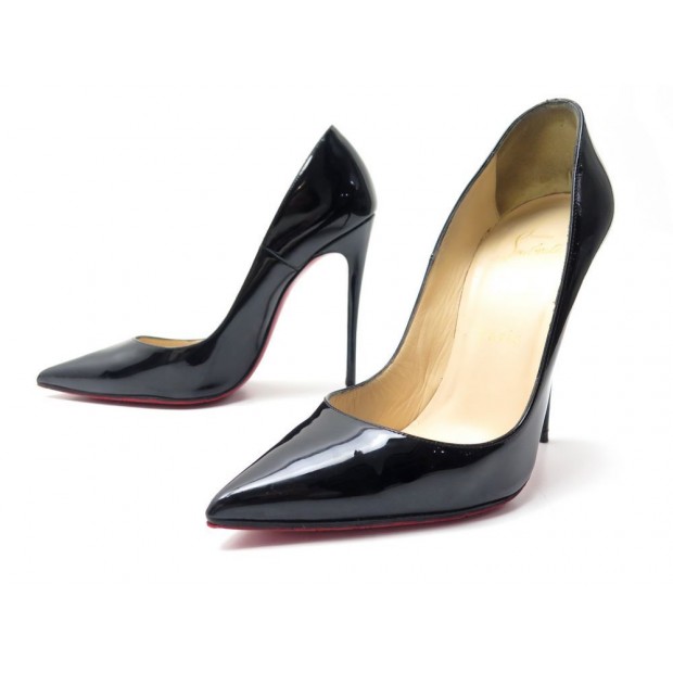 CHAUSSURES CHRISTIAN LOUBOUTIN ESCARPINS SO KATE 120 36.5 CUIR VERNI NOIR 575€