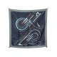 NEUF FOULARD HERMES FOUETS ET BADINES VIRGINIE JAMIN SOIE BLEU +BOITE SCARF 370€