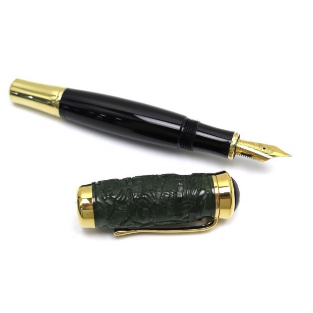 STYLO PLUME A PISTON MONTBLANC QING DYNASTY EN RESINE ET JADE ED. LIMITEE 20€