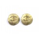 VINTAGE BOUCLES D'OREILLES CHANEL LOGO CC EN METAL DORE GOLDEN EARRINGS 420€