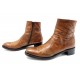 CHAUSSURES ZADIG & VOLTAIRE BOTTINES 38 EN CUIR MARRON FEMME BOOTS SHOES 550€